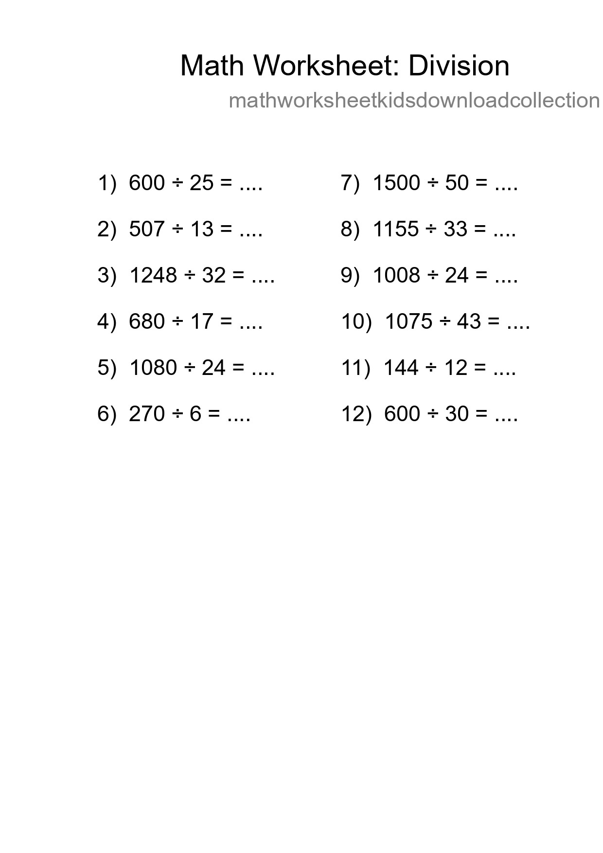 Free 12 Division Math Worksheet For Grade 2 - Part 103