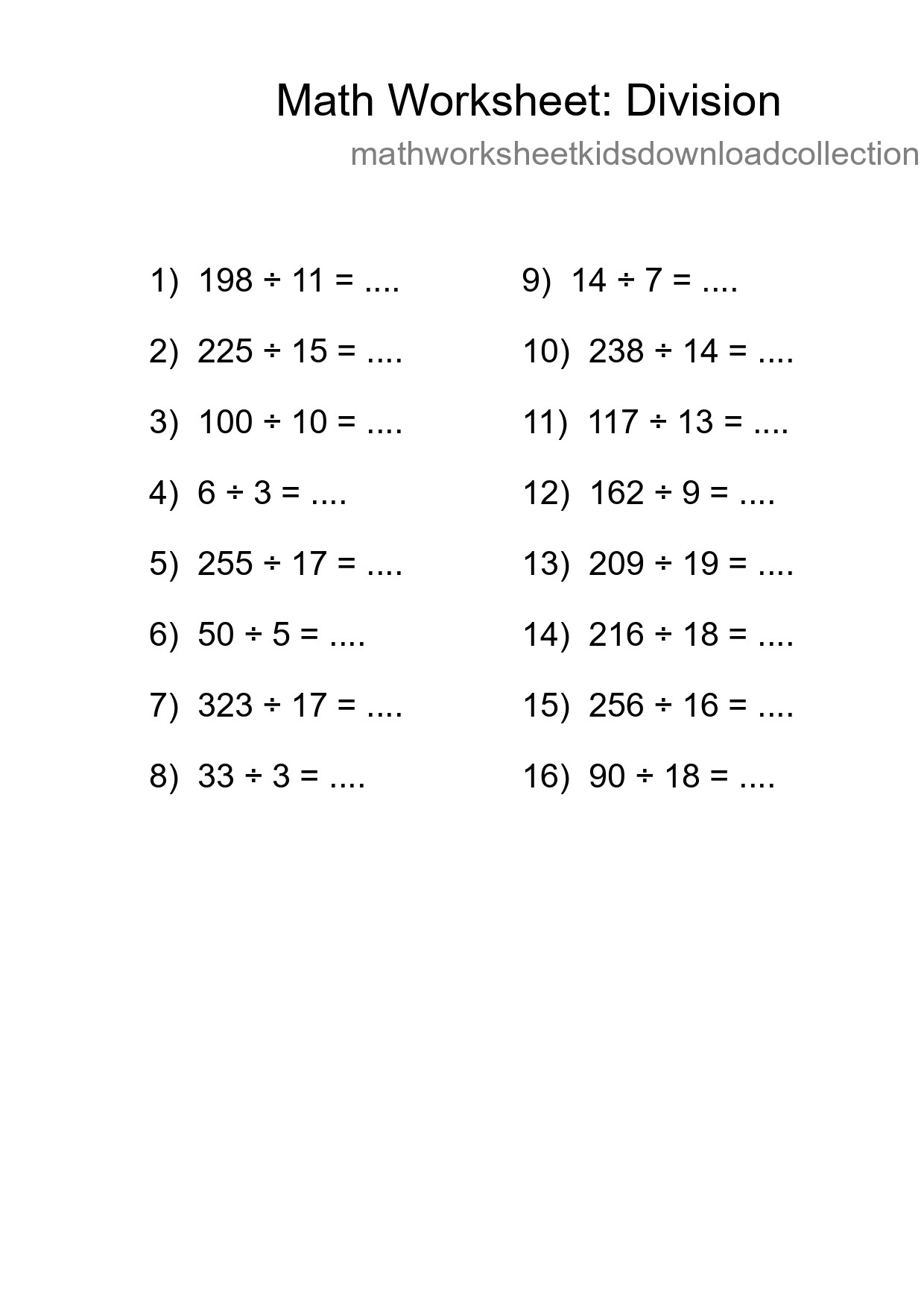 Free 16 Division Math Worksheet For Grade 2 - Part 191