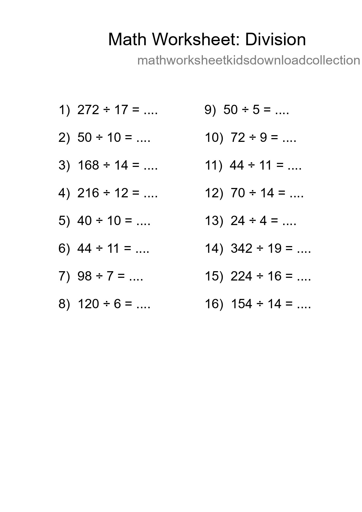 Free 16 Division Math Worksheet For Grade 2 - Part 81