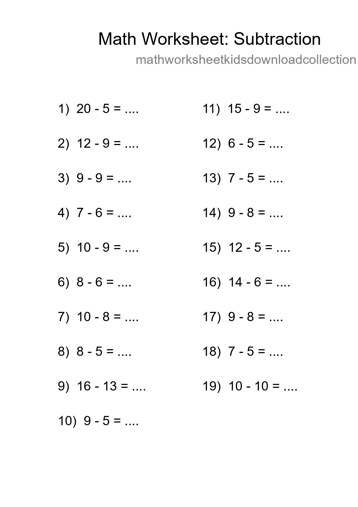 Free 19 Subtraction Math Worksheet For Grade 2 - Part 250