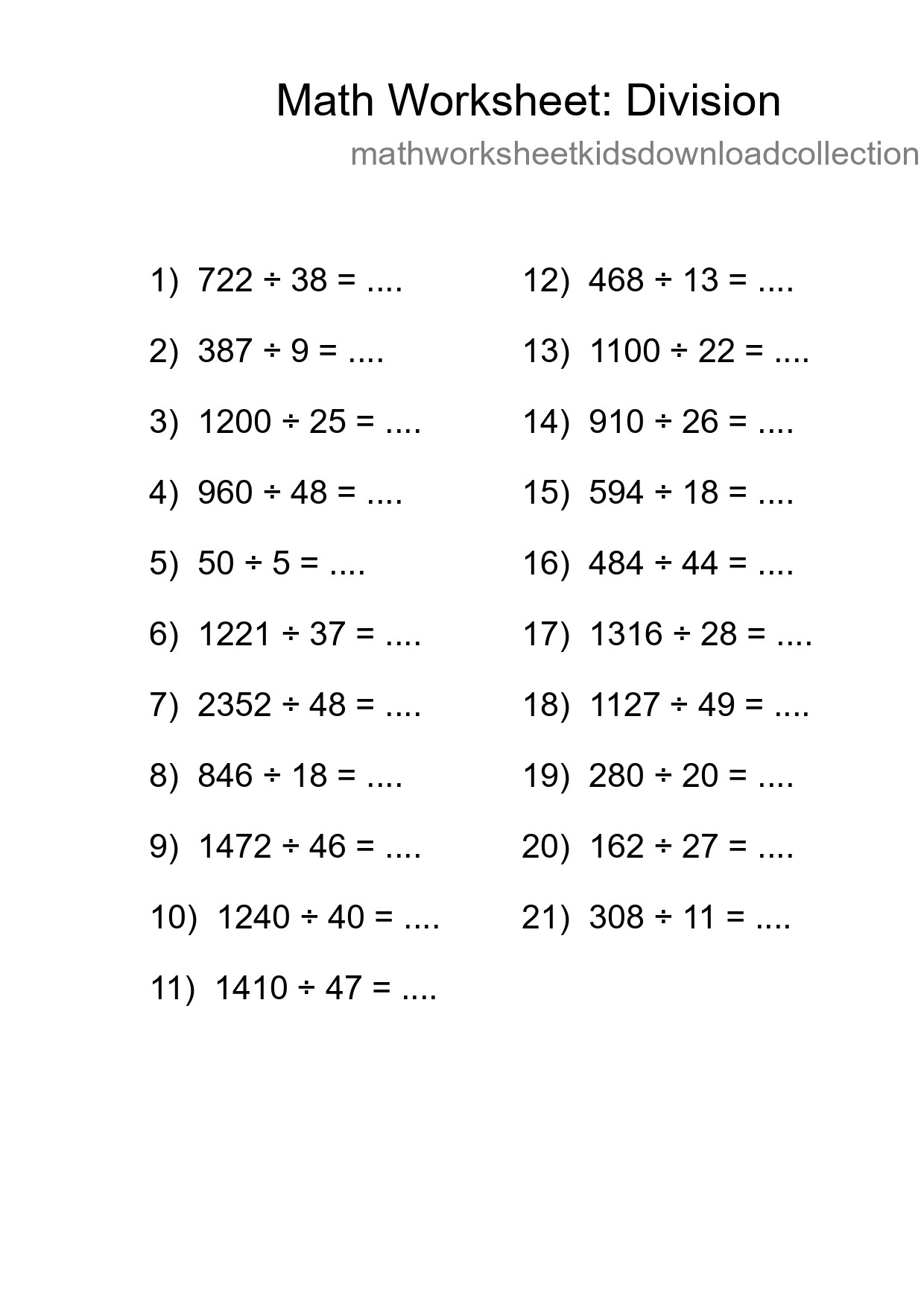 Free 21 Division Math Worksheet For Grade 2 With Answers - Part 235