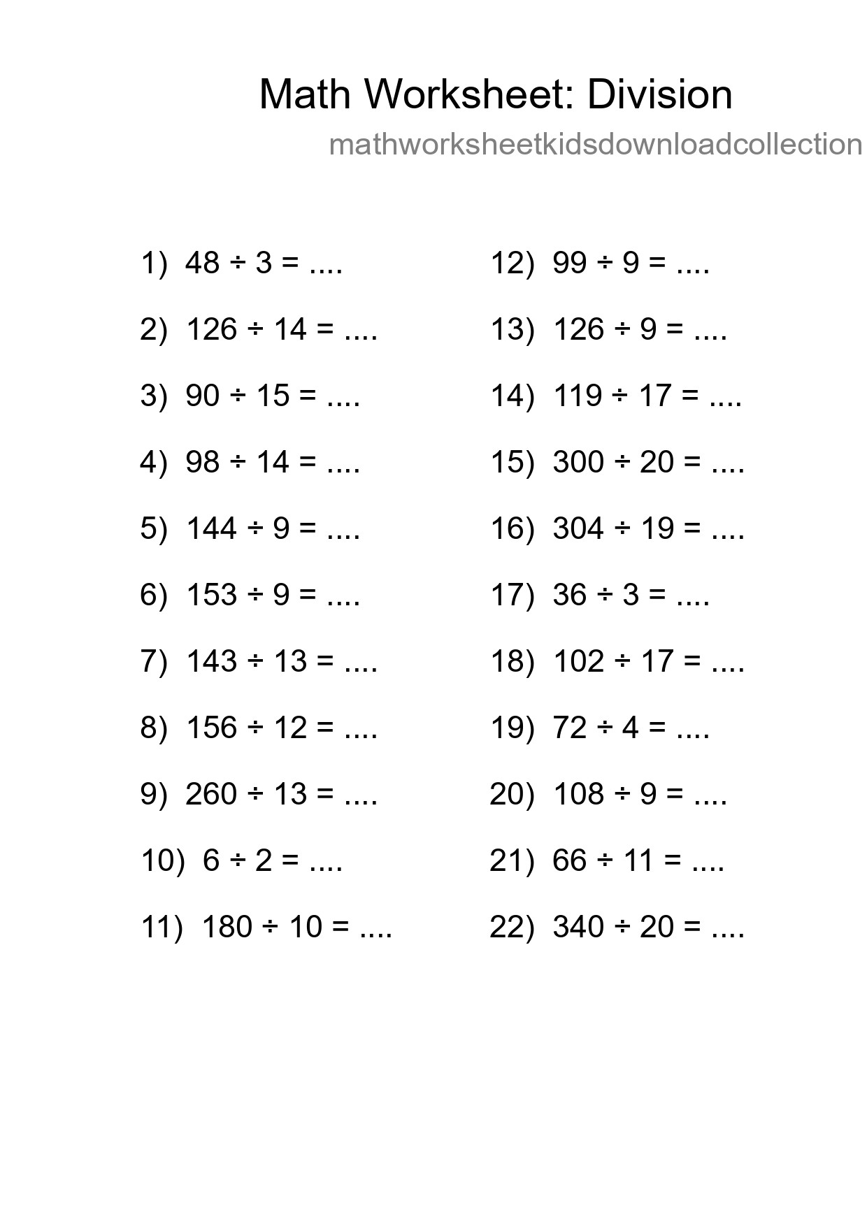 Free 22 Division Math Worksheet For Grade 2 - Part 246