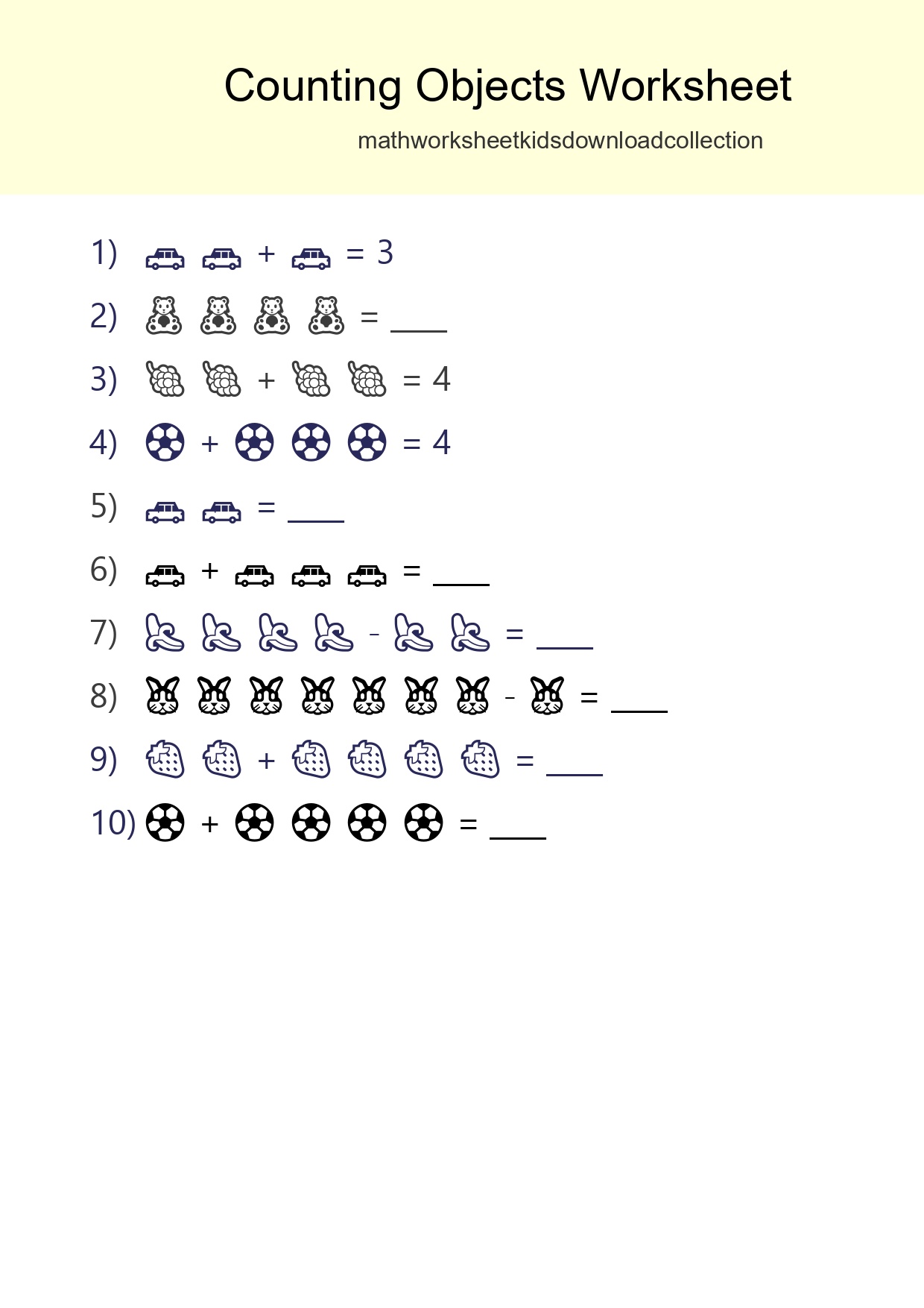 Free Counting Objects Worksheet For Kindergarten - Part 36