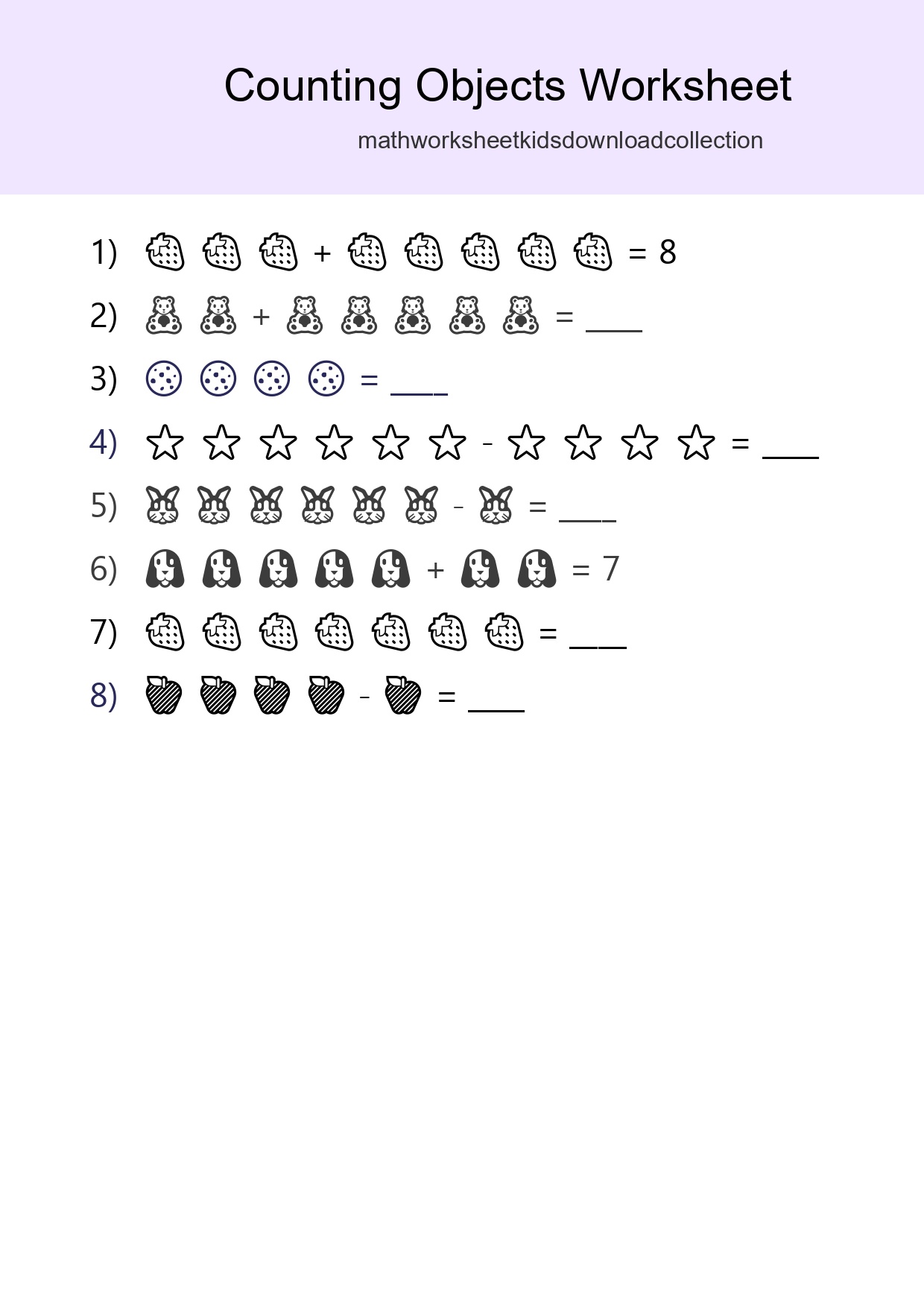 Free Counting Objects Worksheet For Kindergarten - Part 47