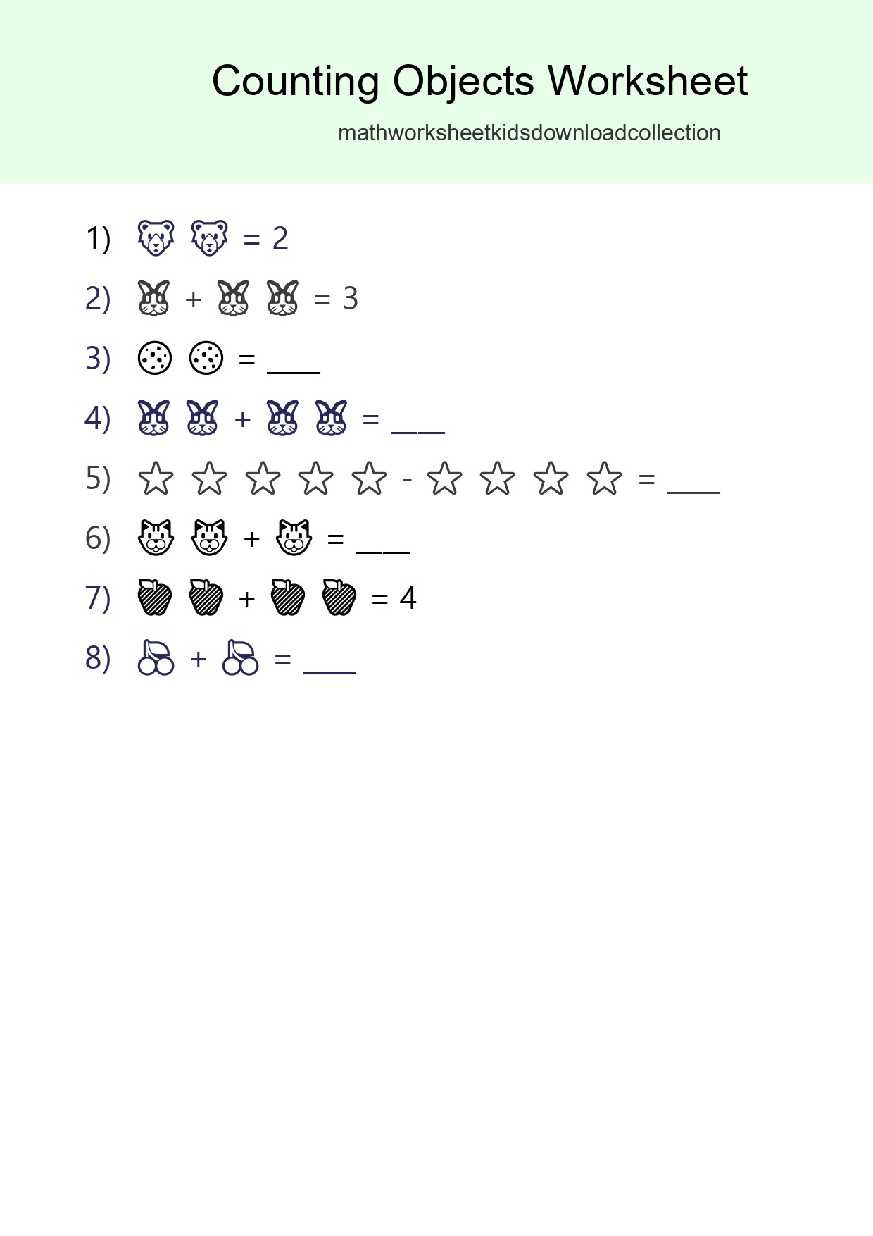 Free Counting Objects Worksheet For Pre-K Printable - Part 14
