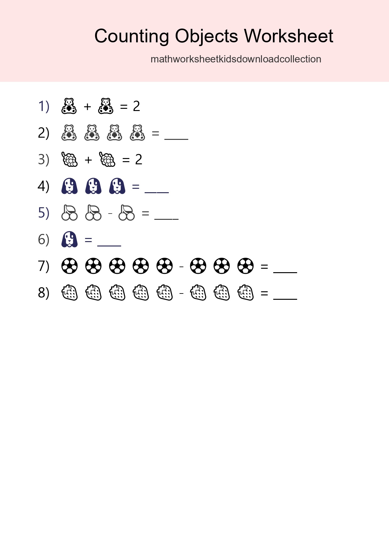Learn Counting With Pictures Worksheet (Pre-K) - Part 135