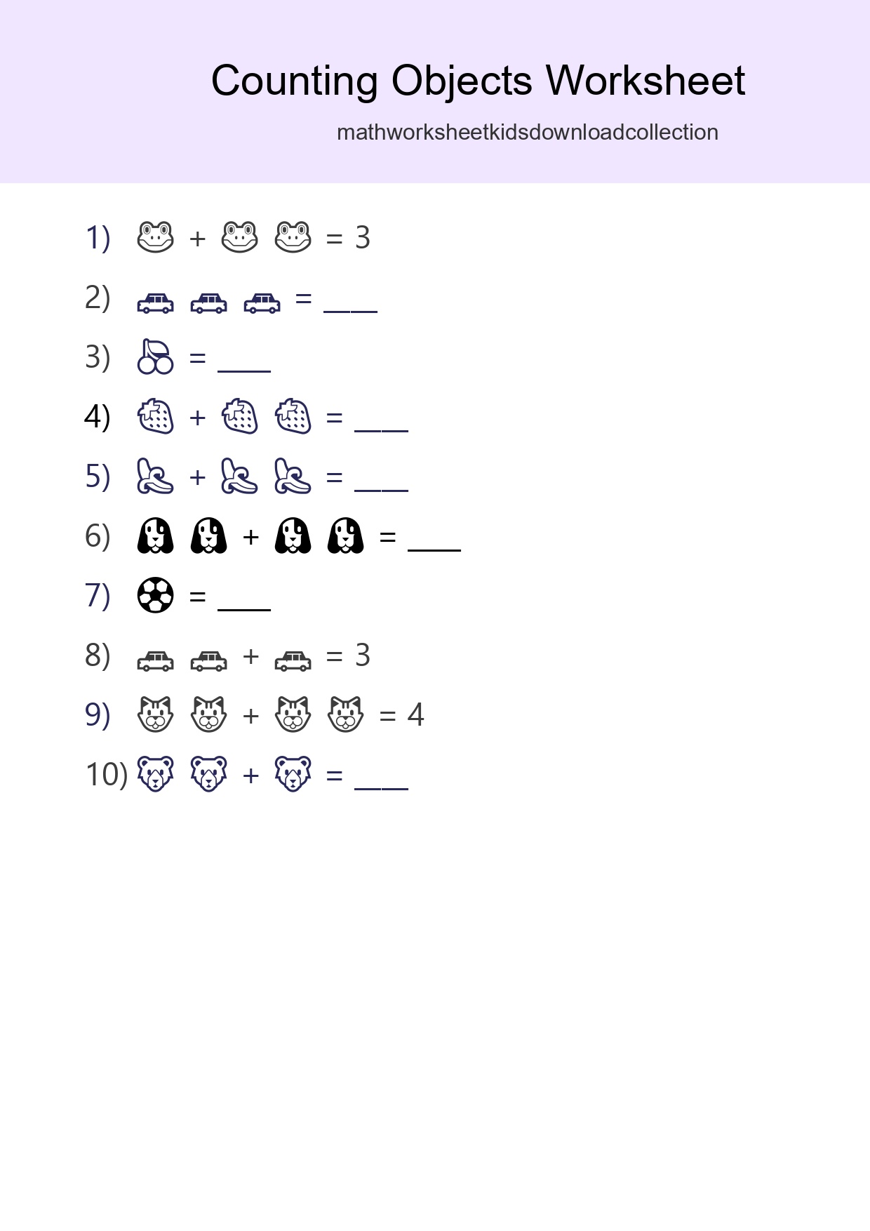Pre-K Count The Objects Worksheet - Part 80