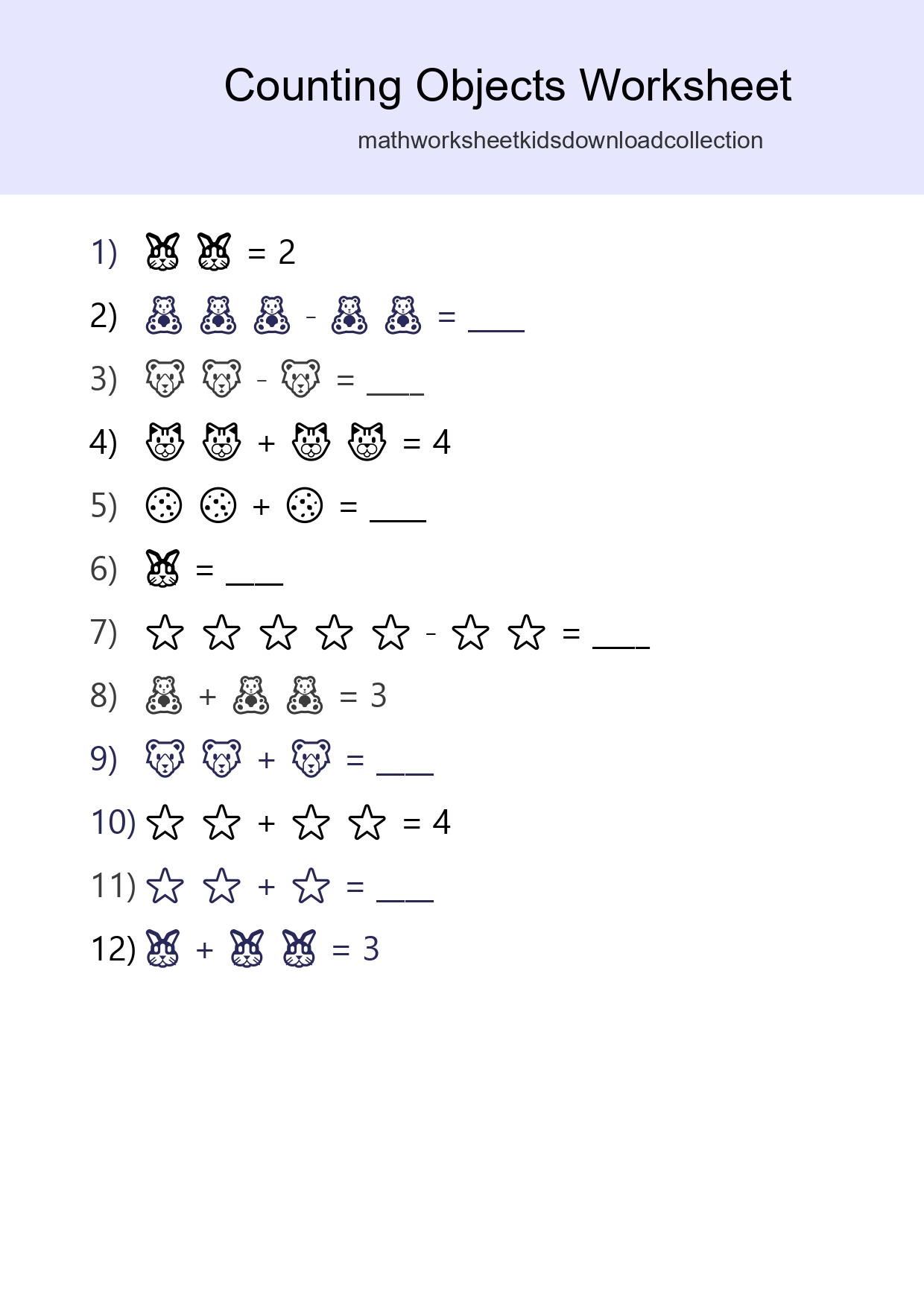 Pre-K Count The Objects Worksheet - Part 91