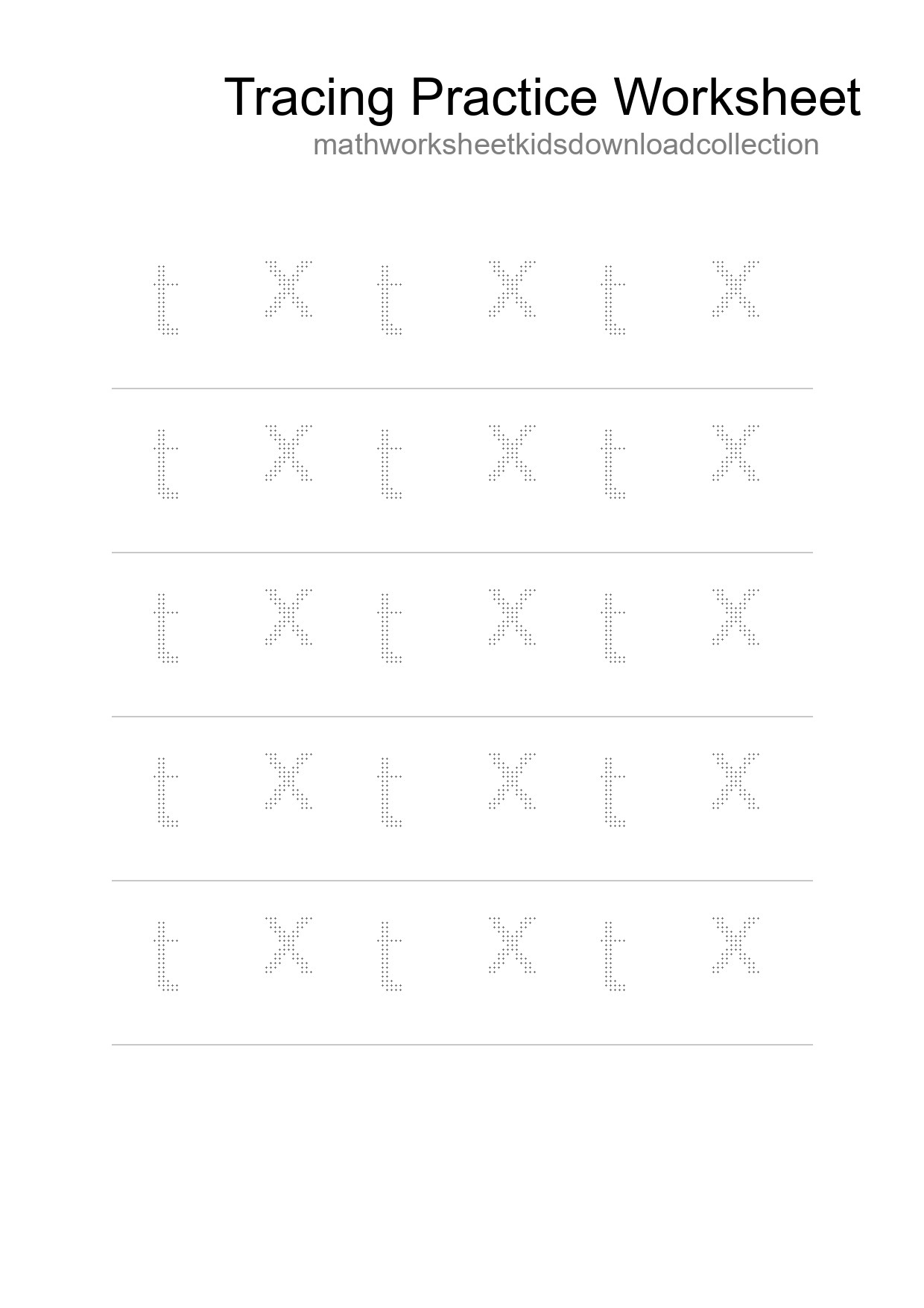 Printable Tracing Worksheet For Kids - Part 153