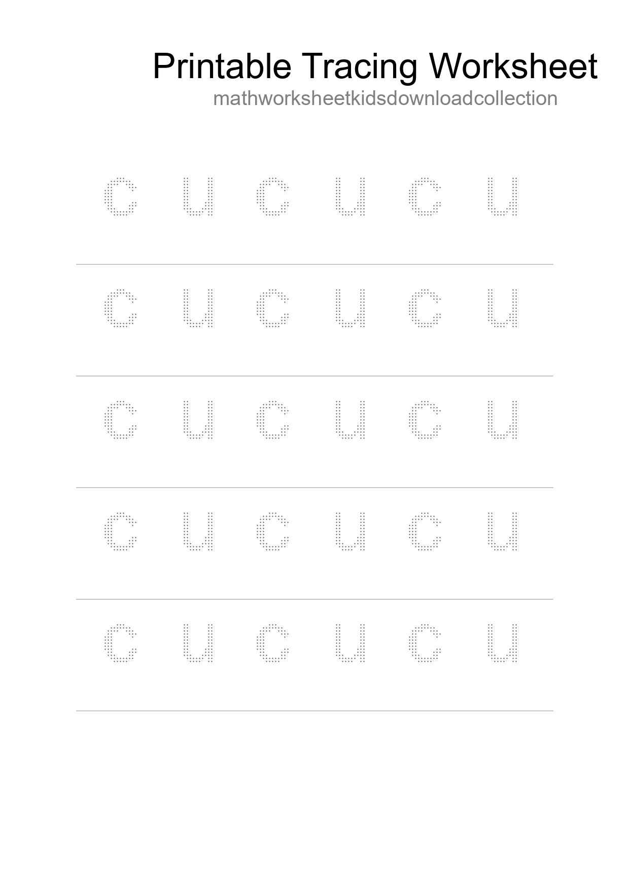 Printable Tracing Worksheet For Kids - Part 164